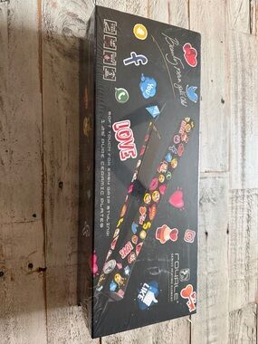 Royale  Emoji-Print Hair Straightener — Black with Multicolor Accents